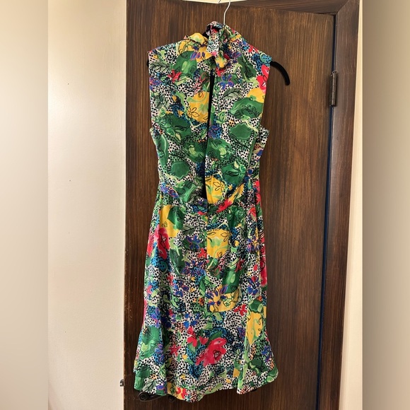 Saloni Fleur Mock-Neck Tie-Back Leopard (D10) - Picture 5 of 7